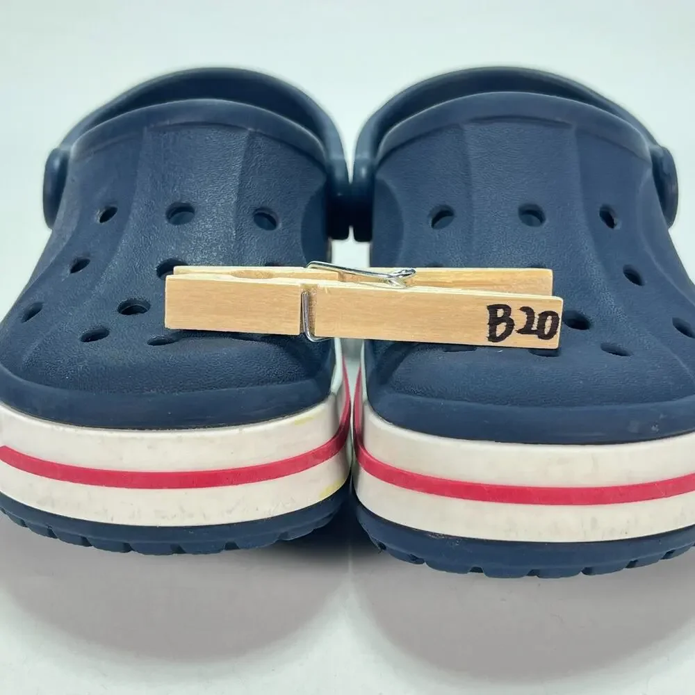 Crocs Bayaband Clogs Navy Pepper Comfortable Casual Slip On Shoes Kids Size 10
